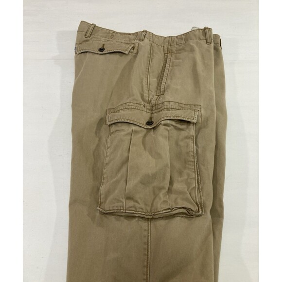 Flawed Levi’s Pants Men’s 38x36 Khaki Cargo Distressed Twill Straight Leg - Picture 5 of 16